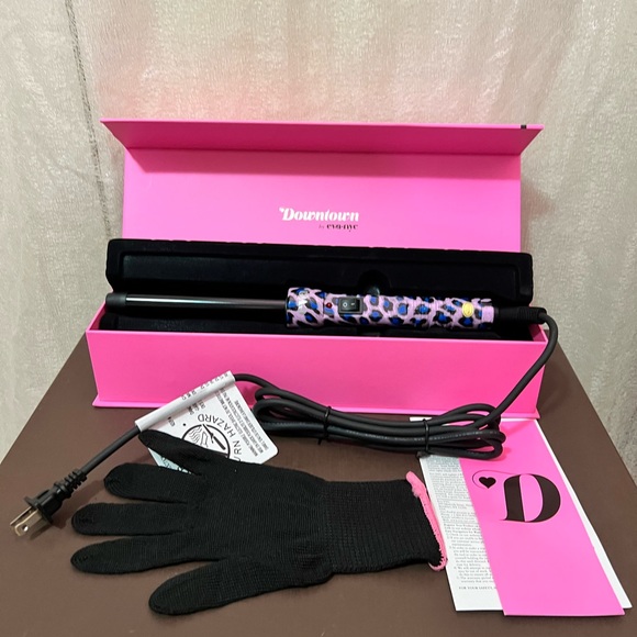 Eva NYC Downtown 19mm Tourmaline Clip-Free Curler in Purple Leopard, never used - Picture 4 of 11